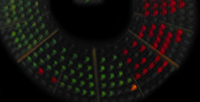 La petite lumière dans l'hémicycle, c'est le vote du PP!